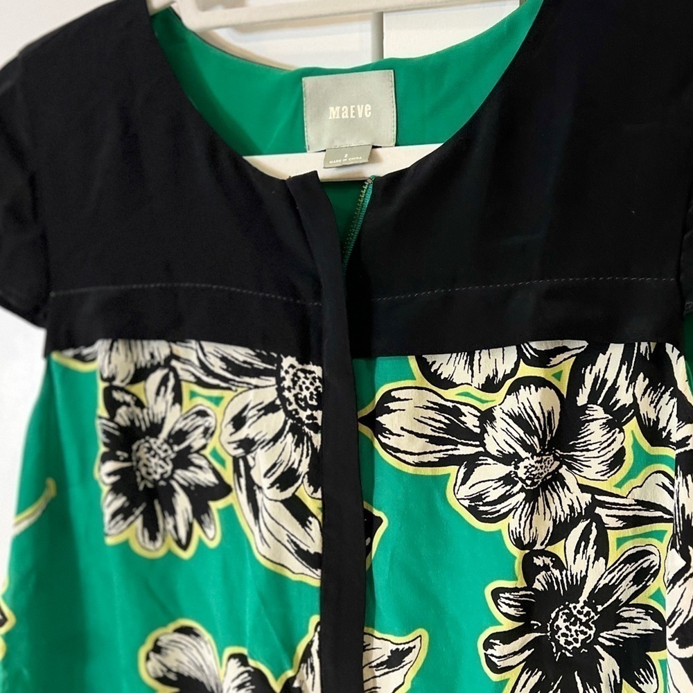 ANTHROPOLOGIE {Maeve} Ayame Silk Floral Zip Up Dress | 2 - Picture 3 of 9